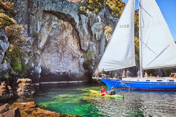 Classical Sailing - Māori Rock Carvings -Taupo Sailing Adventures - Photo 1 of 13